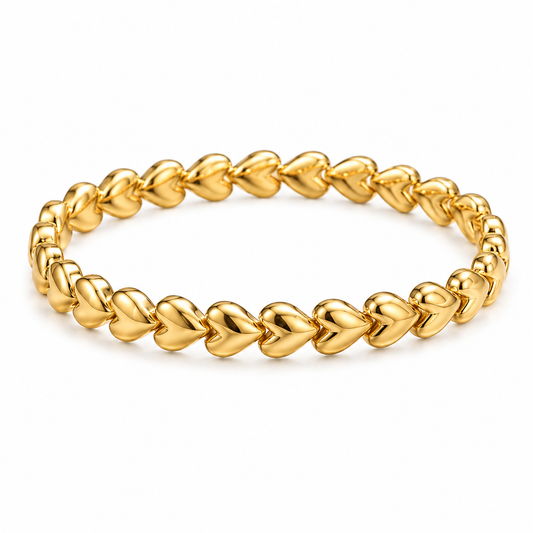 Heart Link Lock Bangle