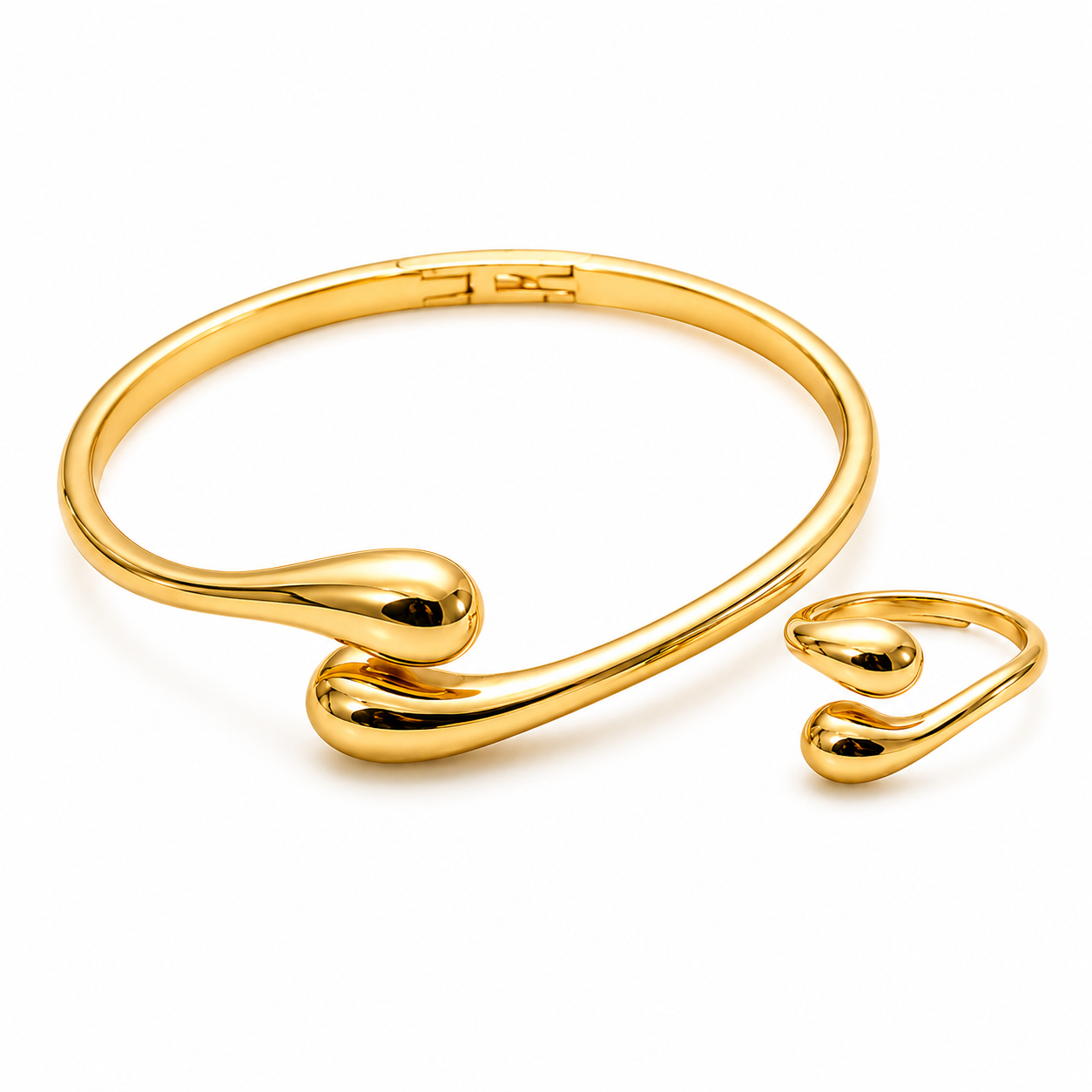 Aurora Gold-Plated Bangle & Ring Set