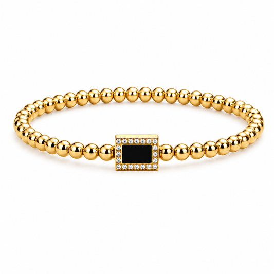 Noir Bead Stainless Steel Bracelet