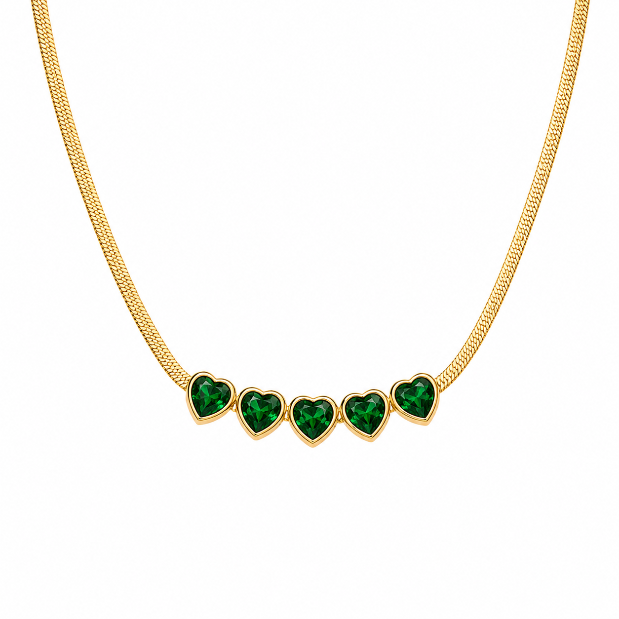 Emerald Hearts Necklace