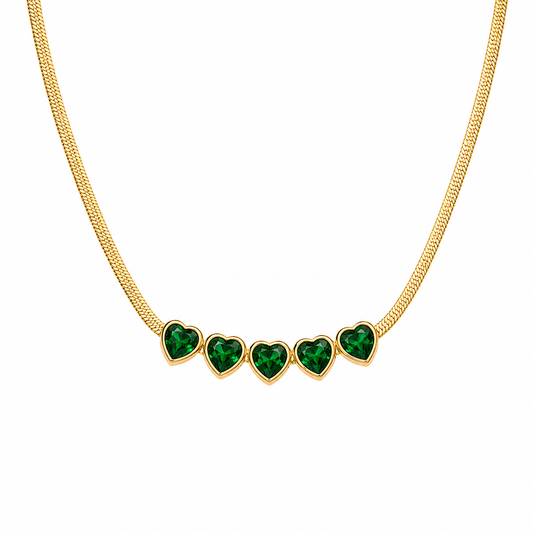 Emerald Hearts Necklace