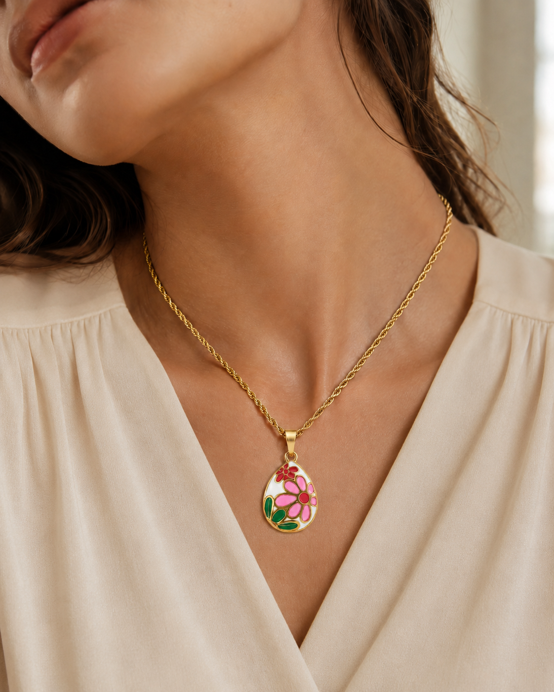 Blossom Teardrop Pendant Necklace