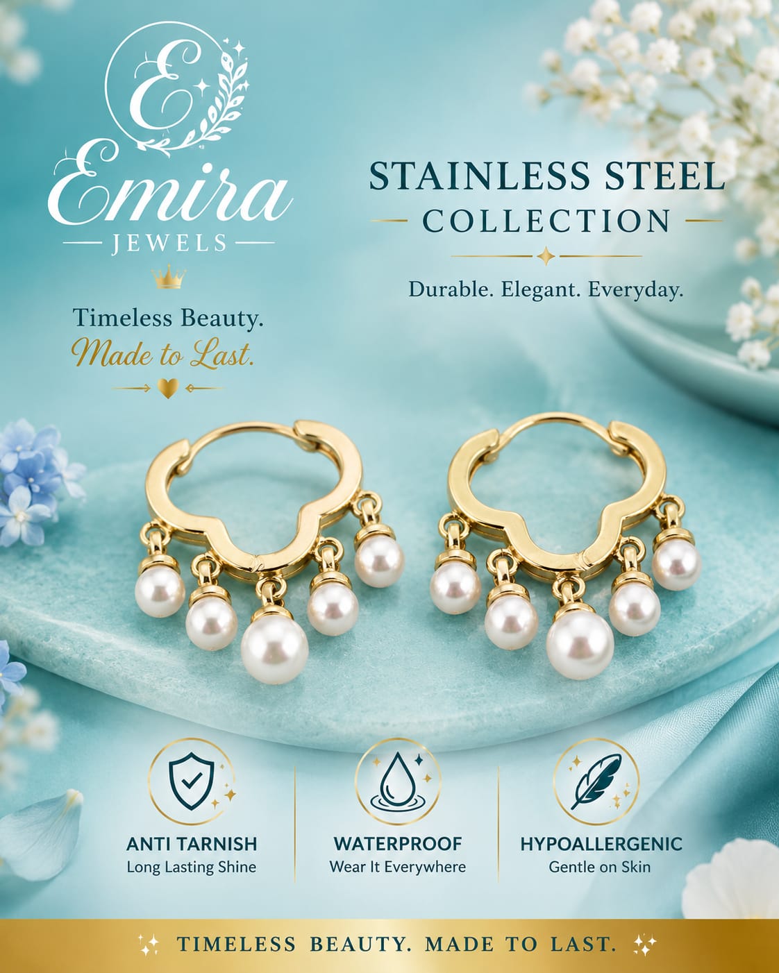 Pearl Charm Hoop