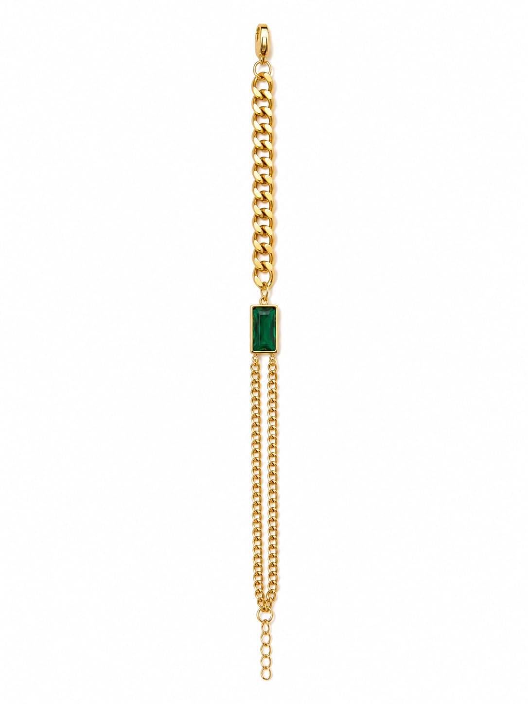 Emerald Charm Chain Bracelet