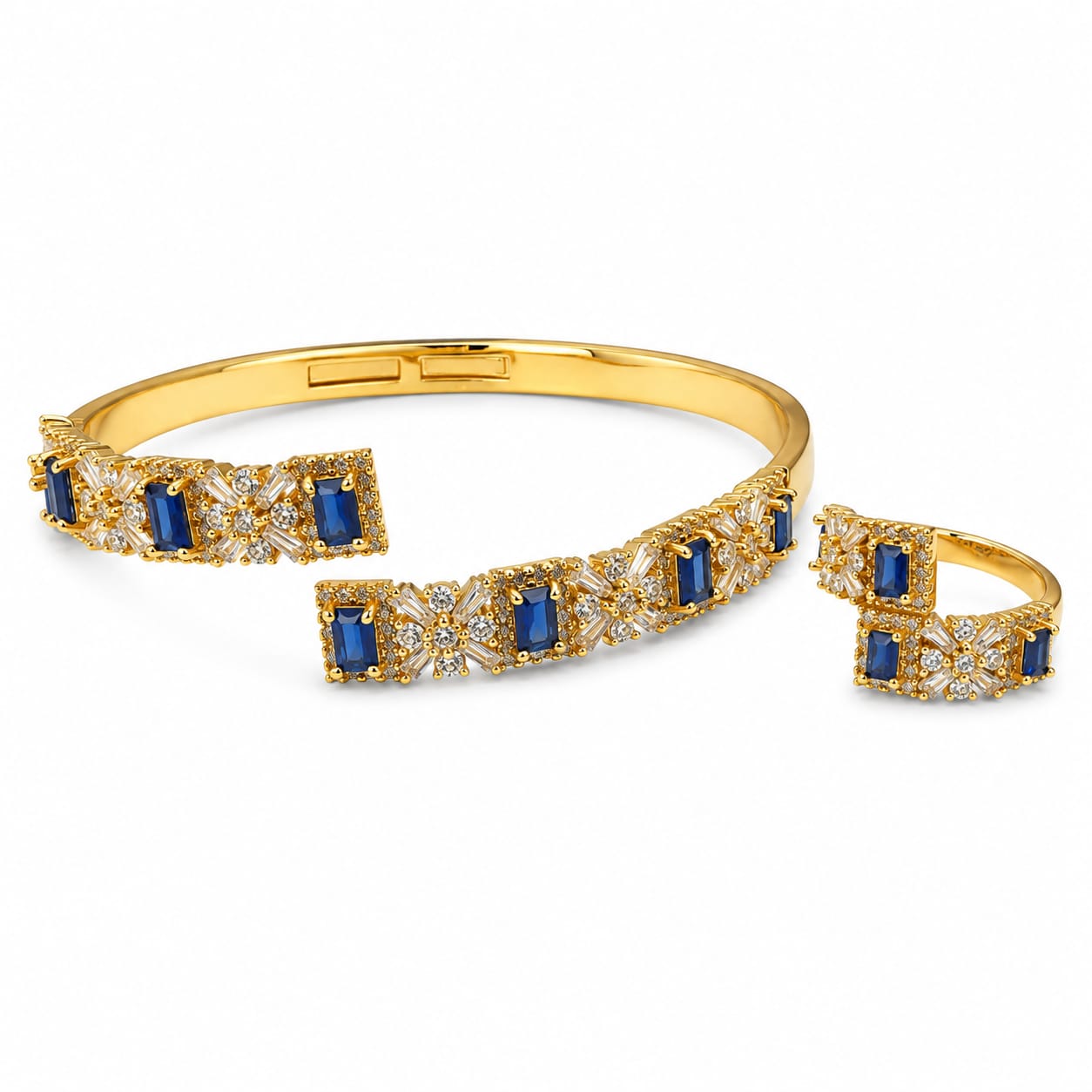 Royal Sapphire Bangle & Ring Set