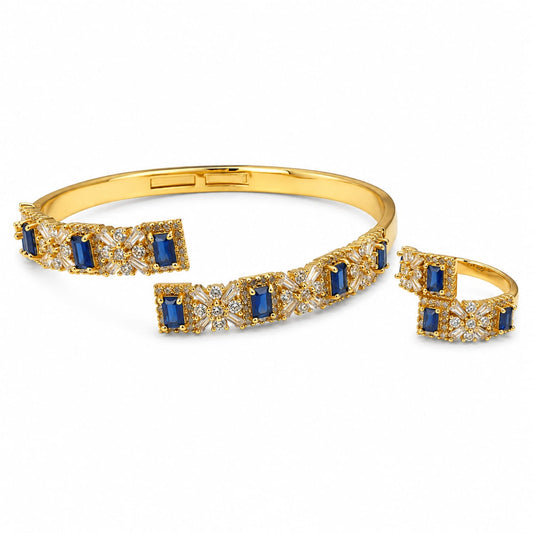 Royal Sapphire Bangle & Ring Set