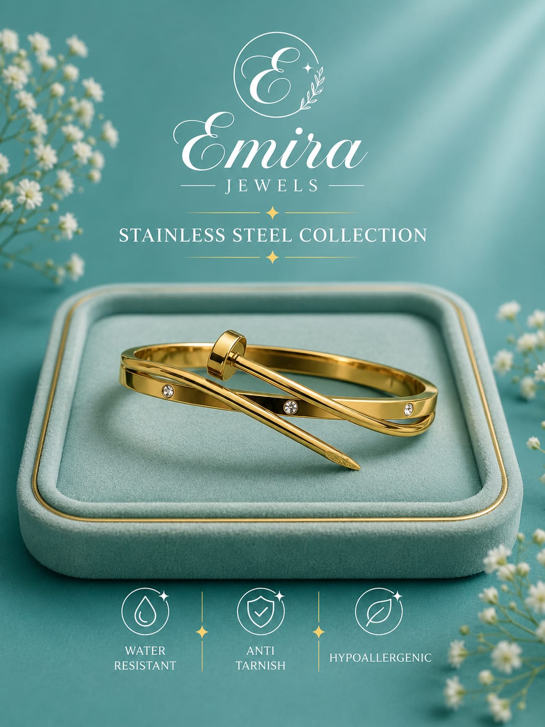 Radiant Nail Crystal Bangle