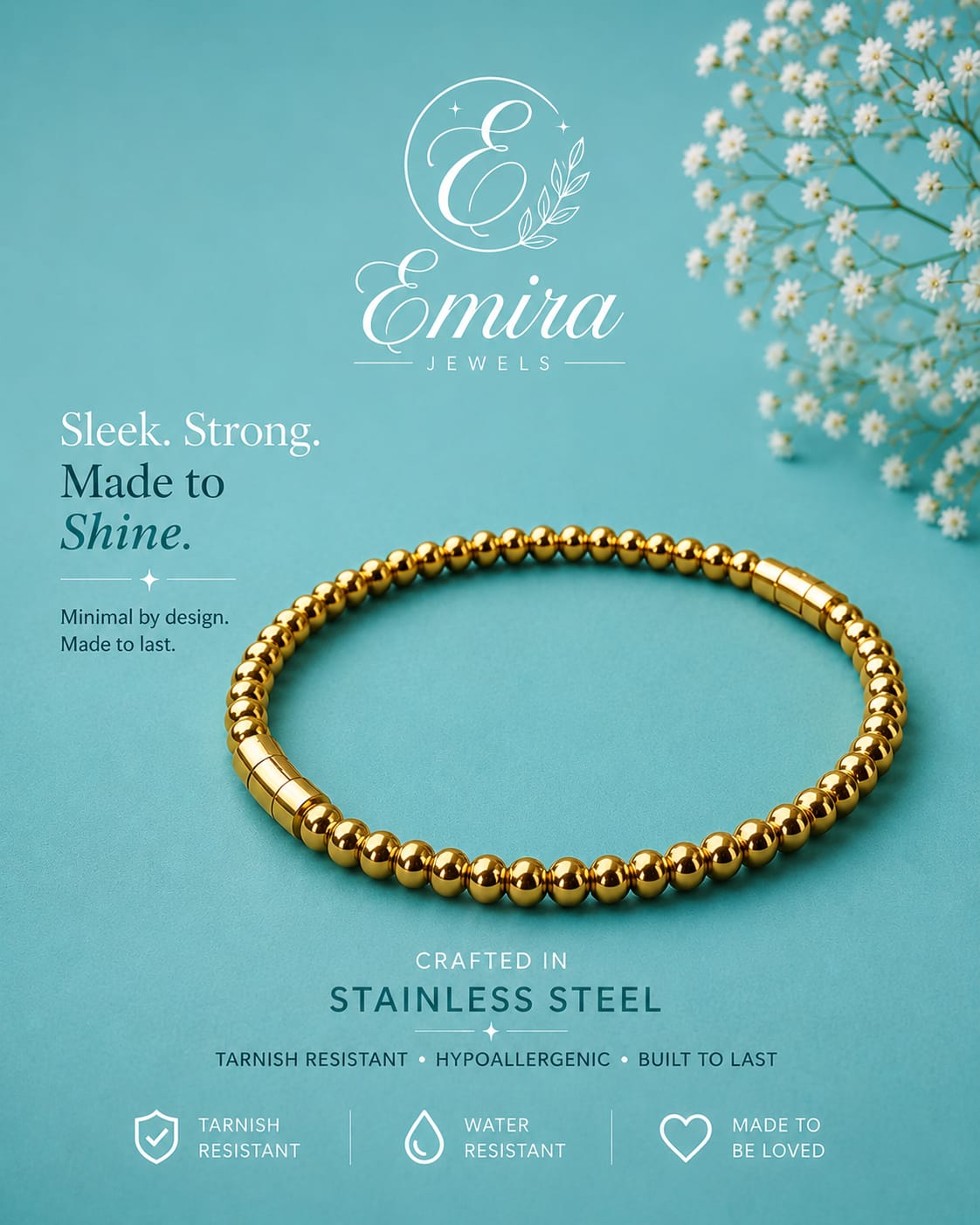 Gold Bead Bangle