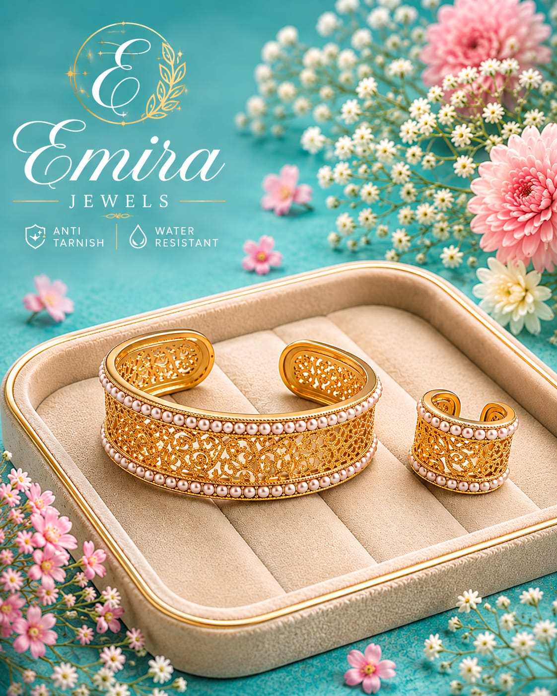 Pearla Royale Filigree Cuff & Ring Set