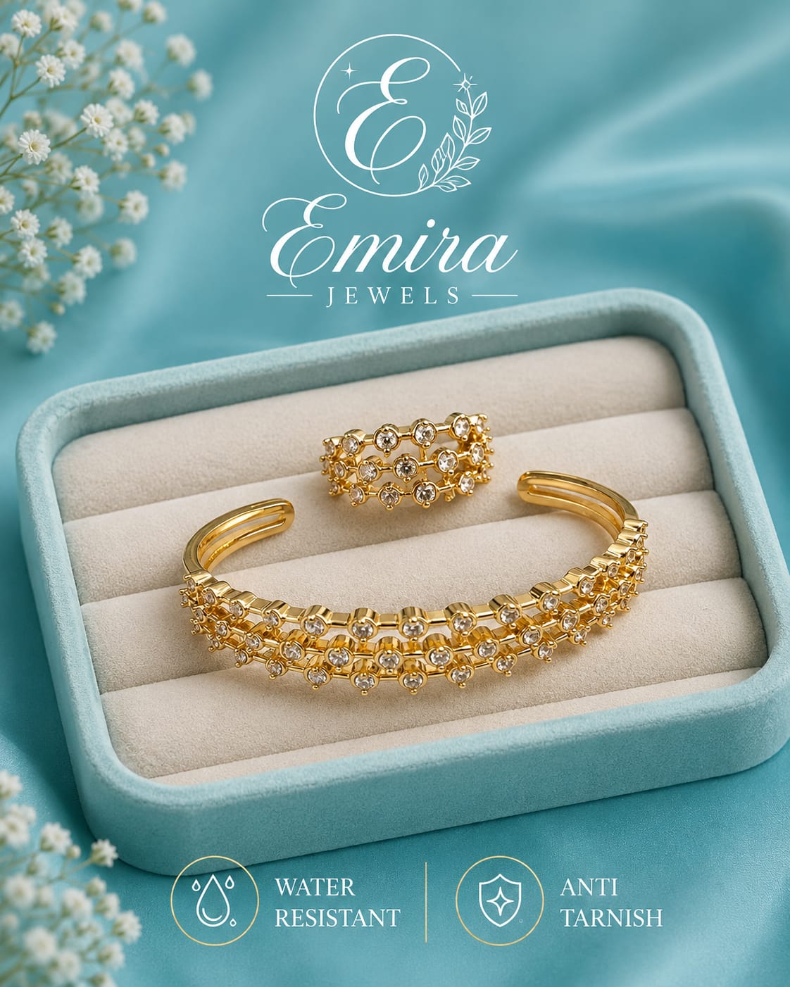 Celeste Crystal Bangle Set