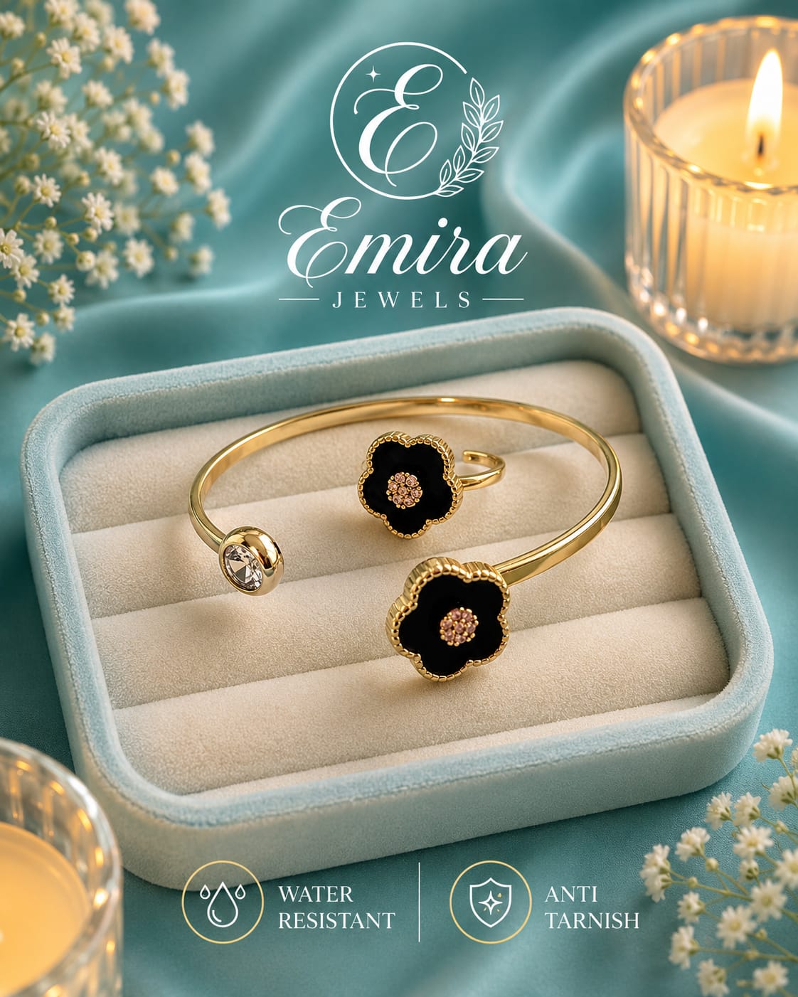 Midnight Bloom Cuff Bangle