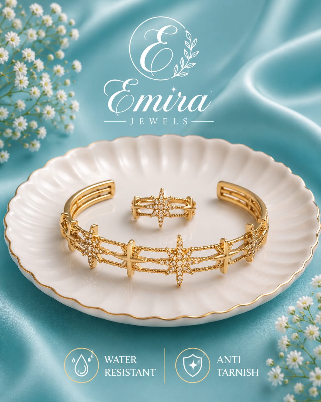 Star Adjustable Cuff & Ring Set