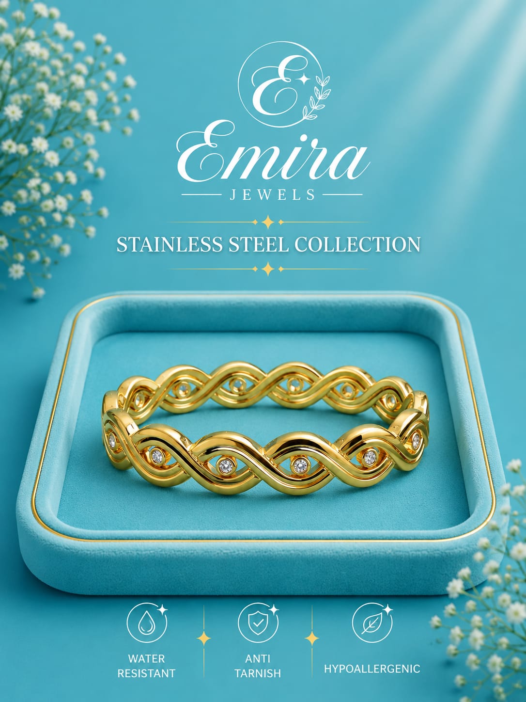 Infinity Wave Zirconia Bangle