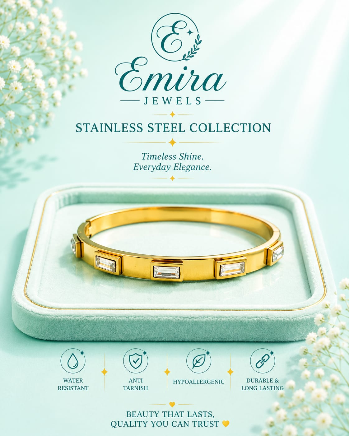 Celeste Baguette Bangle