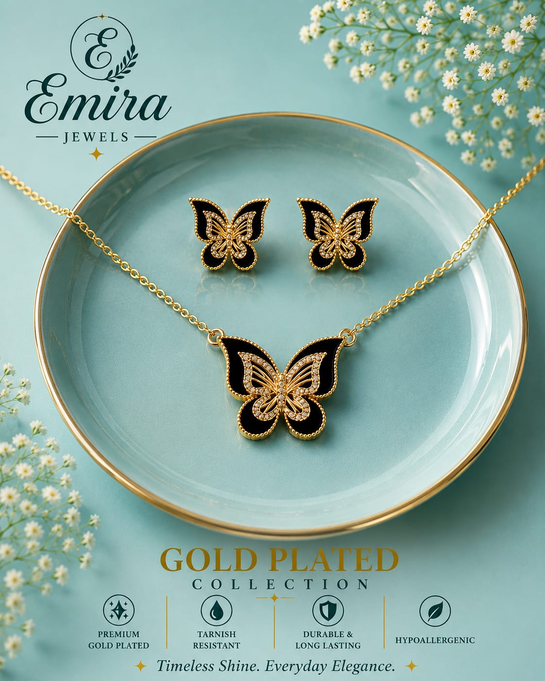 Midnight Butterfly Elegance Set