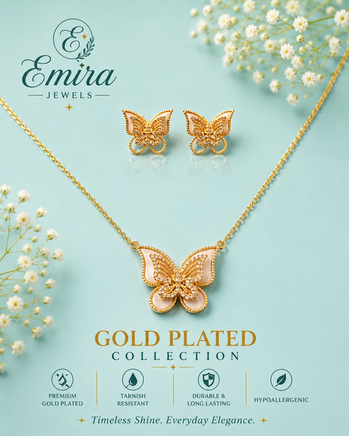 Golden Butterfly Elegance Set