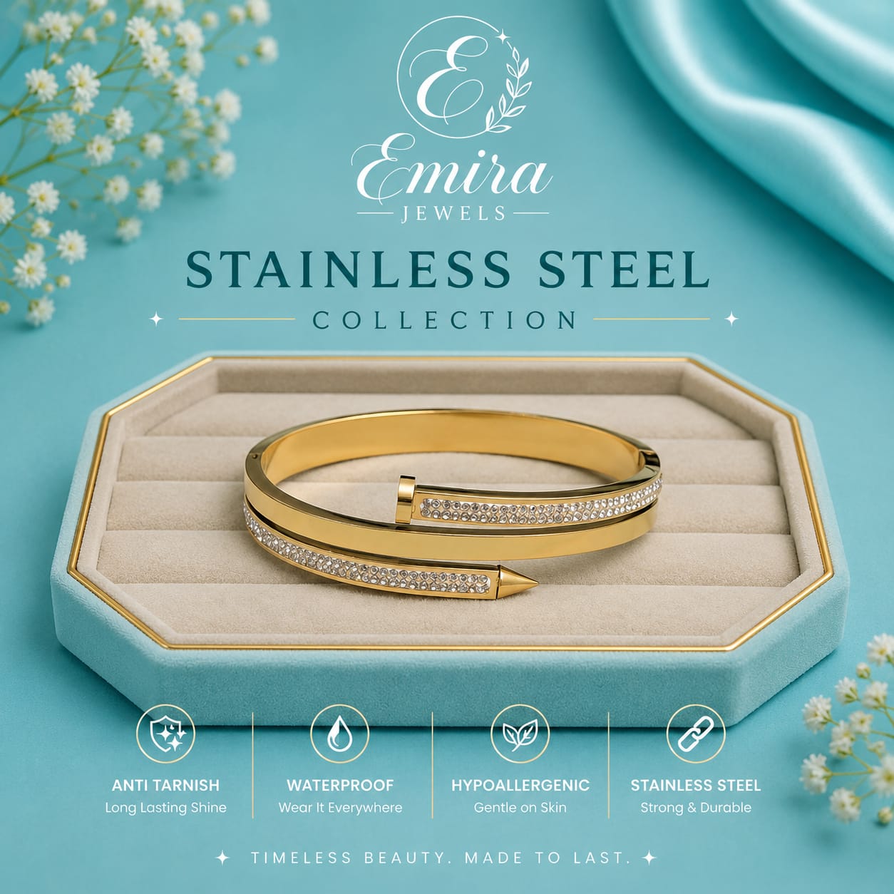 Stellar Nail Stainless Steel Bracelet