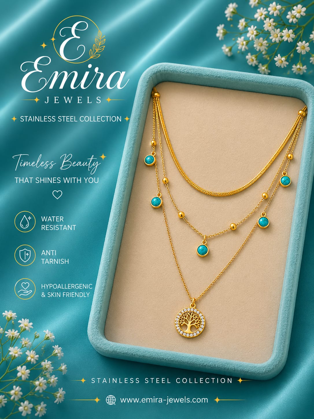 Emira Celeste Tree of Life Layered Necklace