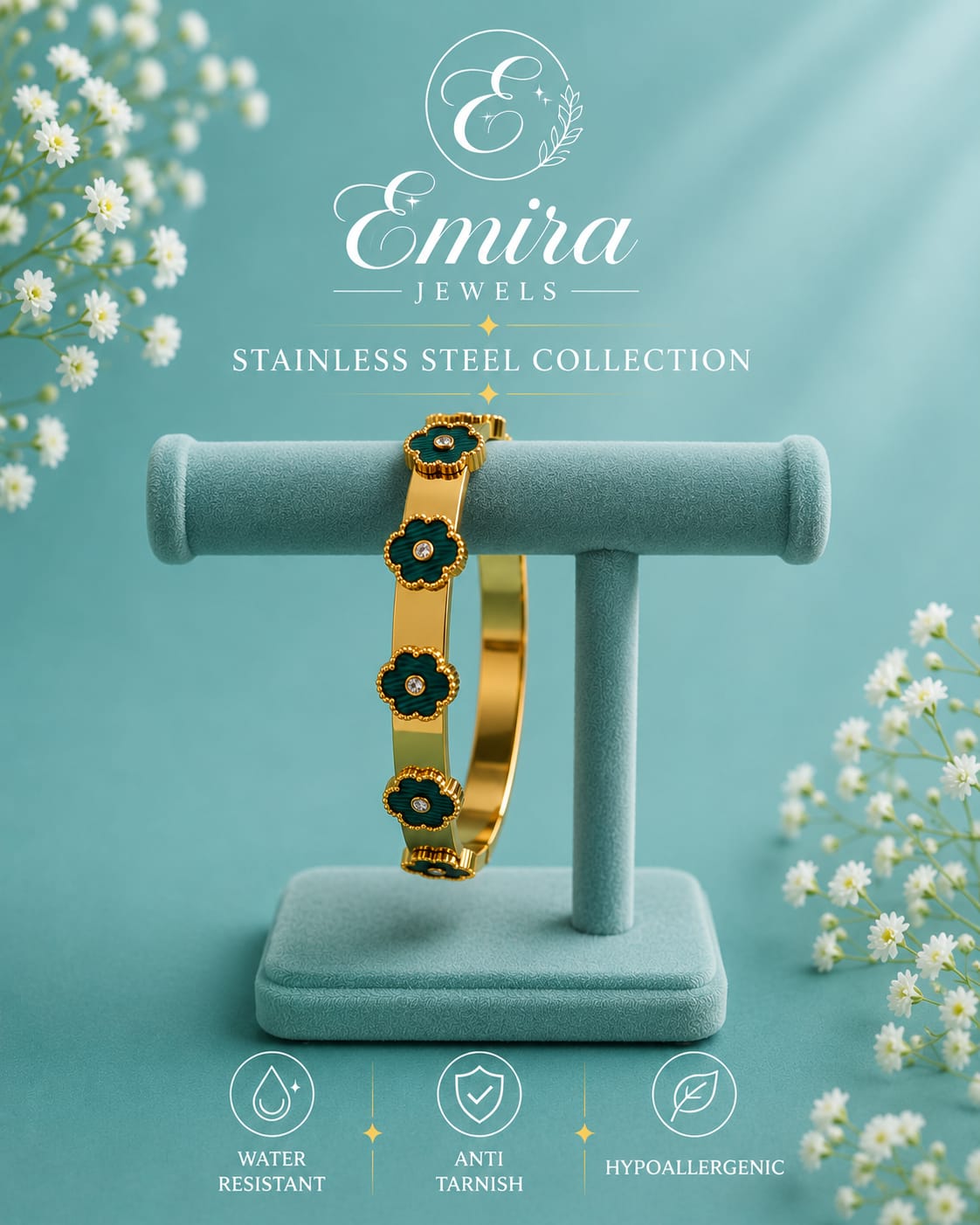 Emerald Blossom Bangle