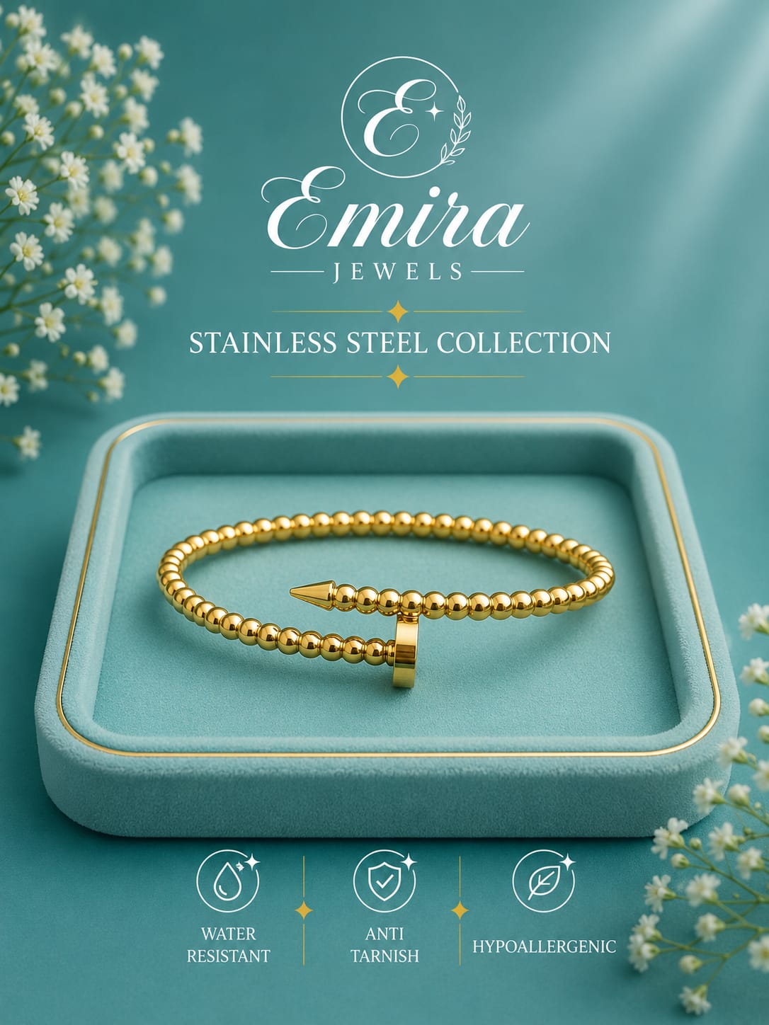 Golden Orbit Nail Bangle
