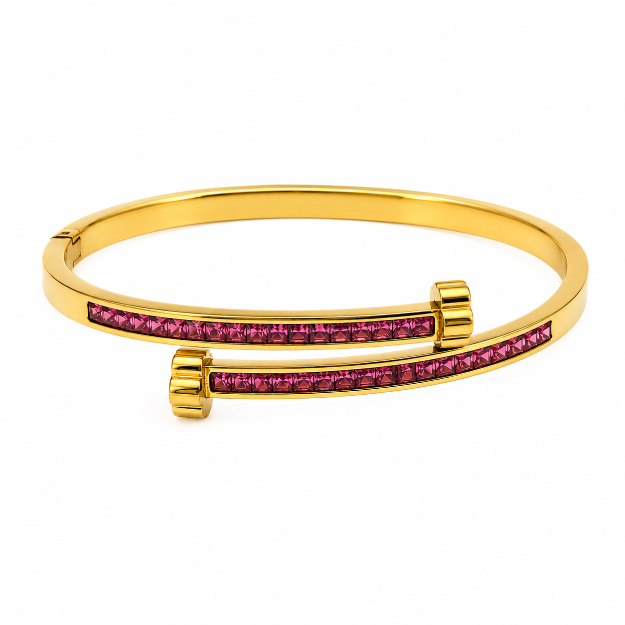 Pink Crystal Nail Cuff Bracelet
