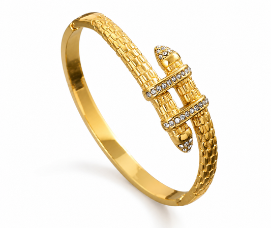 Serpentine Luxe Crystal Cuff Bangle