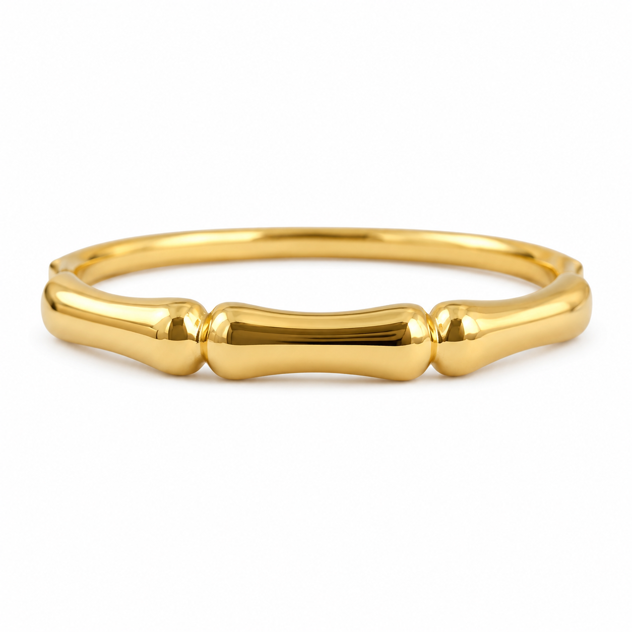 Stainless Steel Bamboo Cuff Bangle