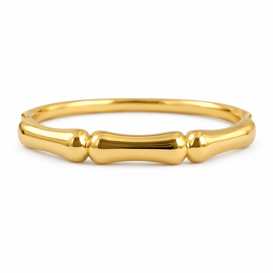 Stainless Steel Bamboo Cuff Bangle