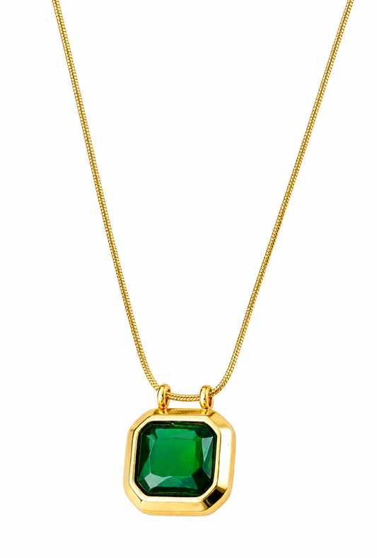 Emerald Luxe Pendant Necklace - Green