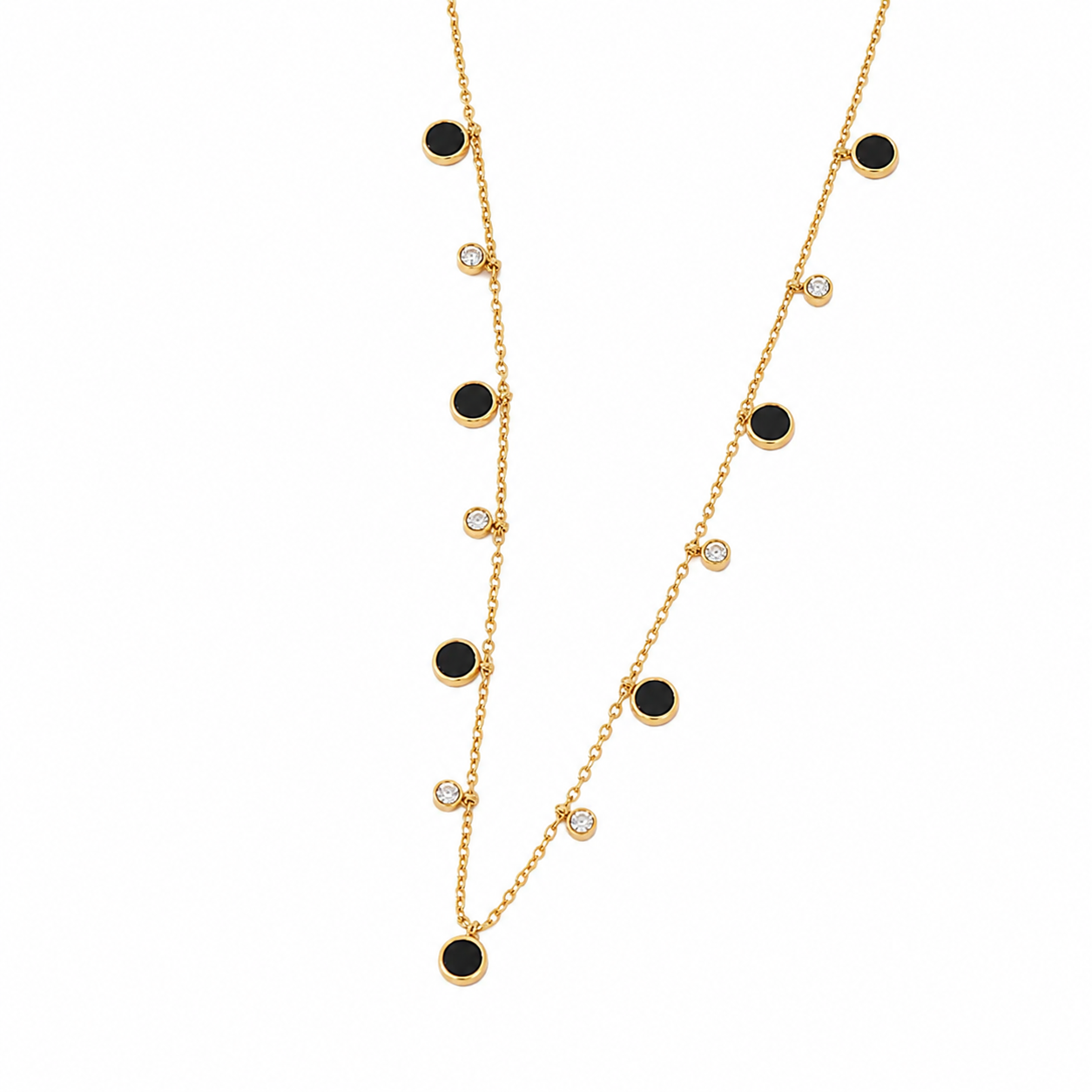 Noir Charm Station Necklace