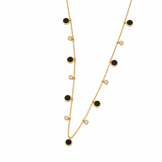 Noir Charm Station Necklace