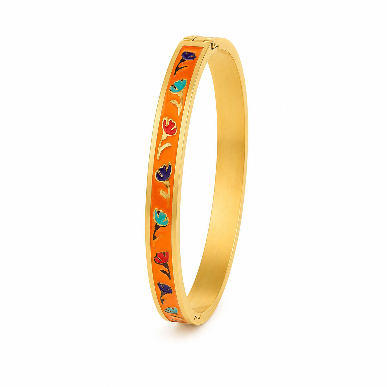 Sunset Bloom Enamel Bangle