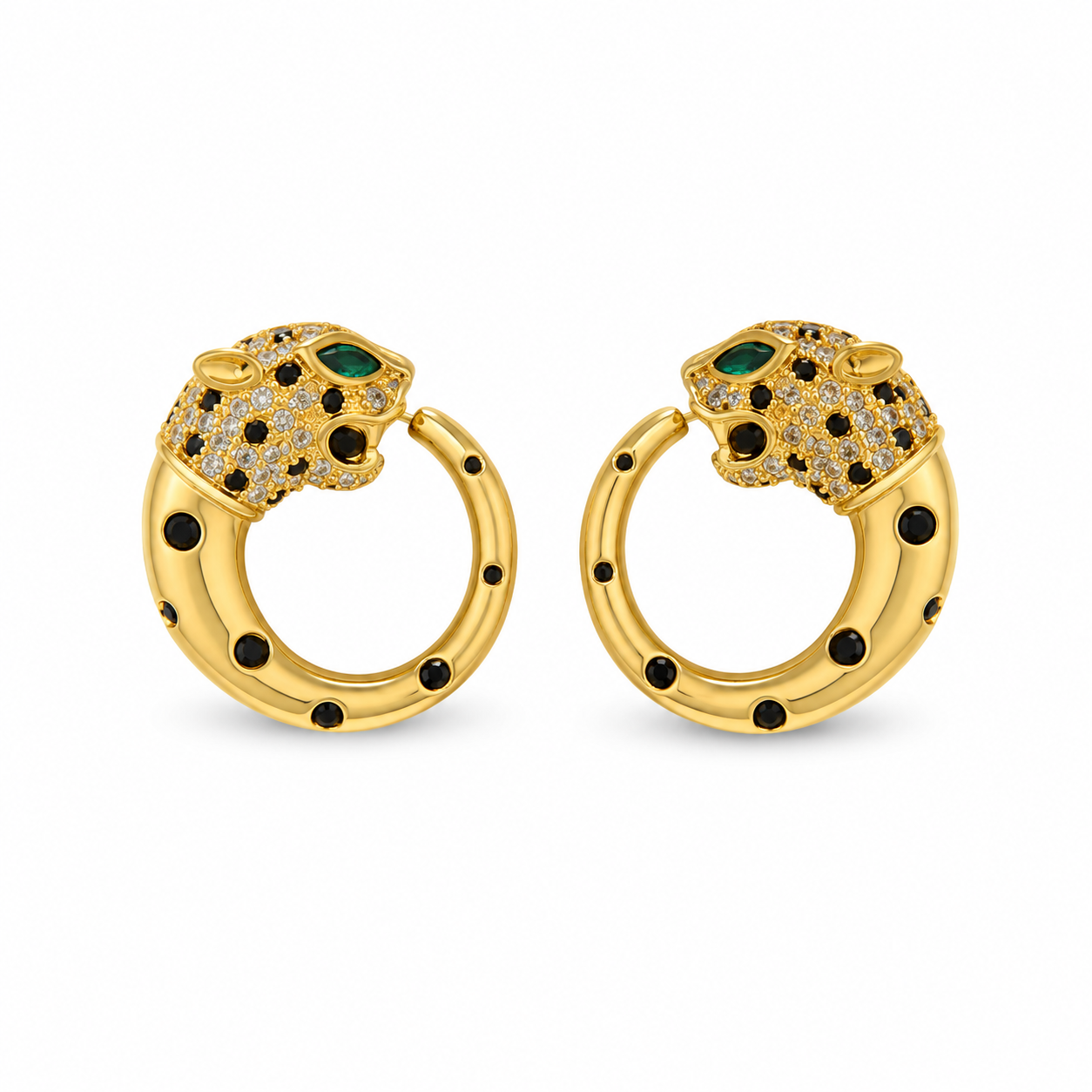 Savannah Panther Hoop Earrings – Gold Plated