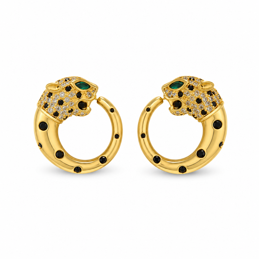 Savannah Panther Hoop Earrings – Gold Plated