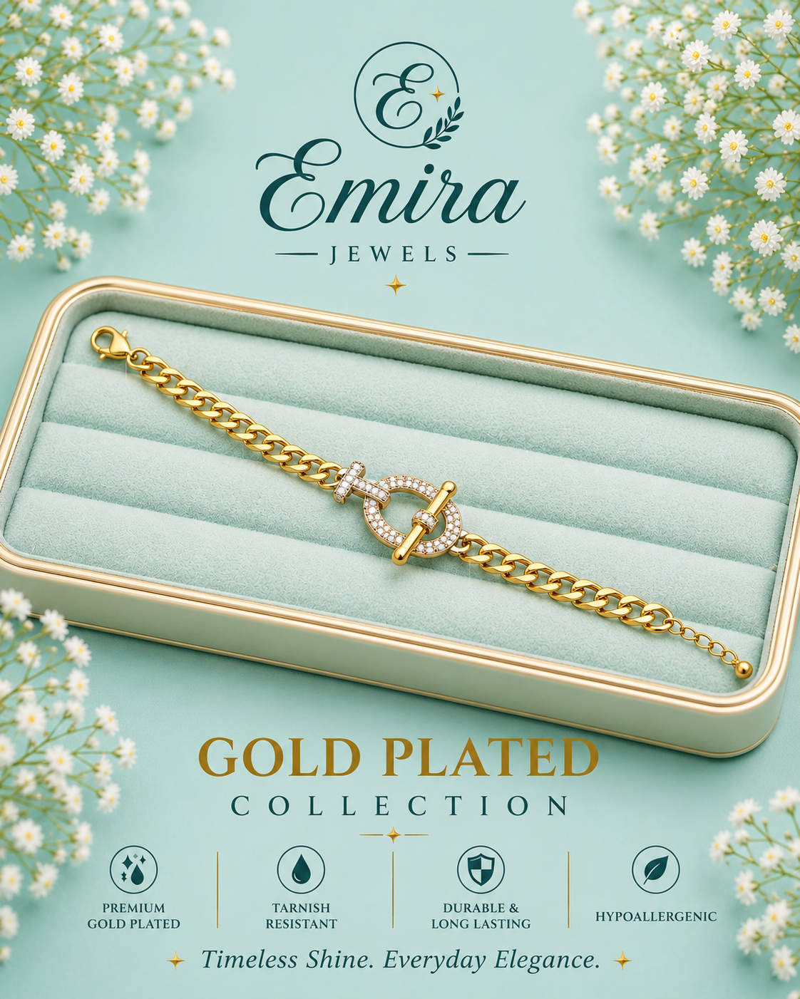 Celeste Toggle Gold Plated Bracelet