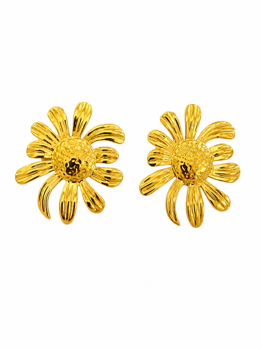 Golden Bloom Daisy Stud Earrings