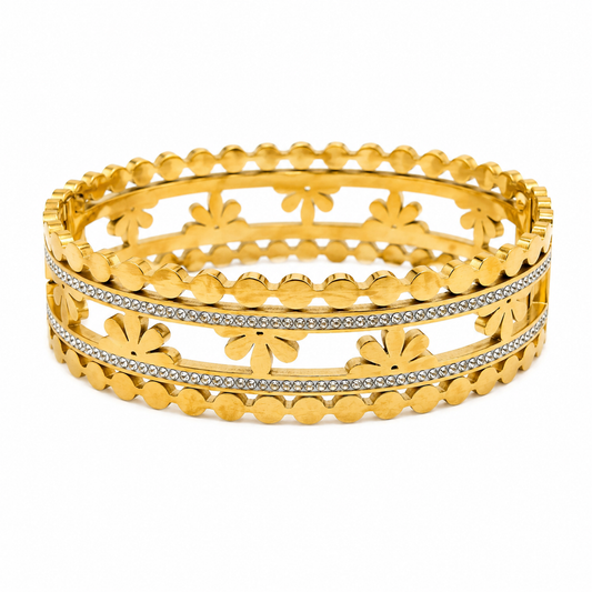 Daisy Sparkle Cuff Bracelet