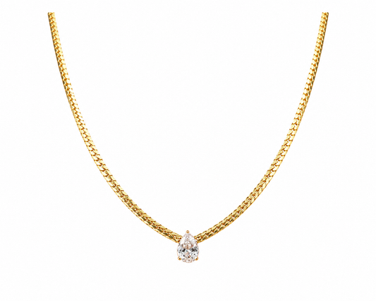 Aurora Teardrop Crystal Chain Necklace