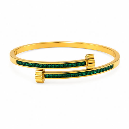 Emerald Nail Cuff Bracelet