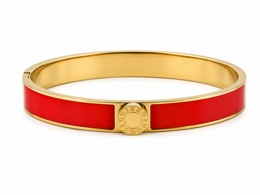 Scarlet Roman Enamel Bangle-Orange