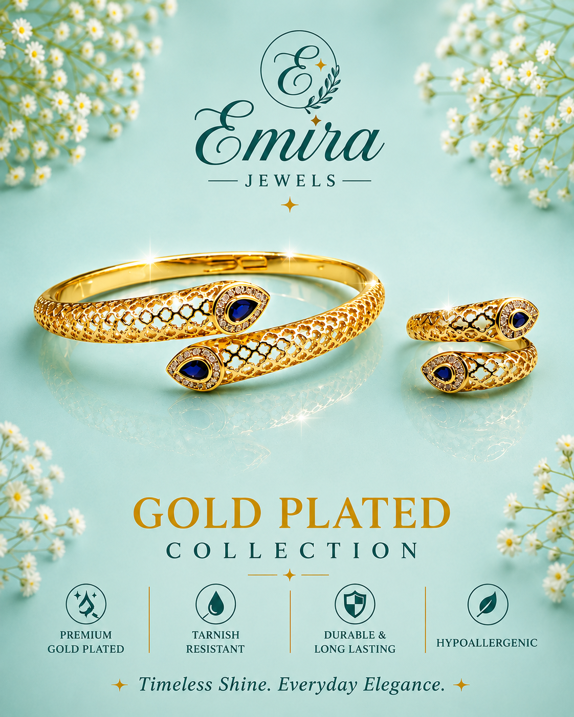 Royal Sapphire Bracelet & Ring Set