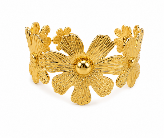 Golden Bloom Stainless Steel Cuff
