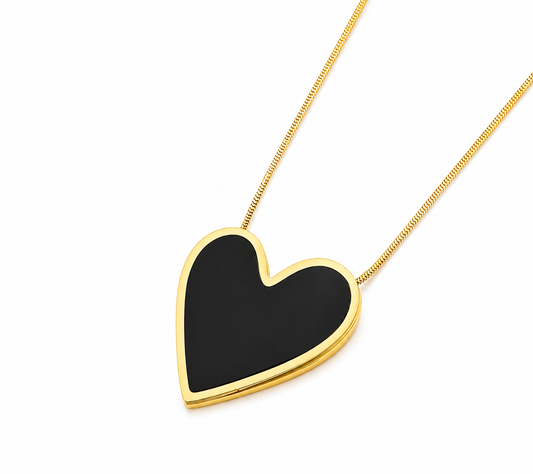 Luna Black Heart Pendant Necklace