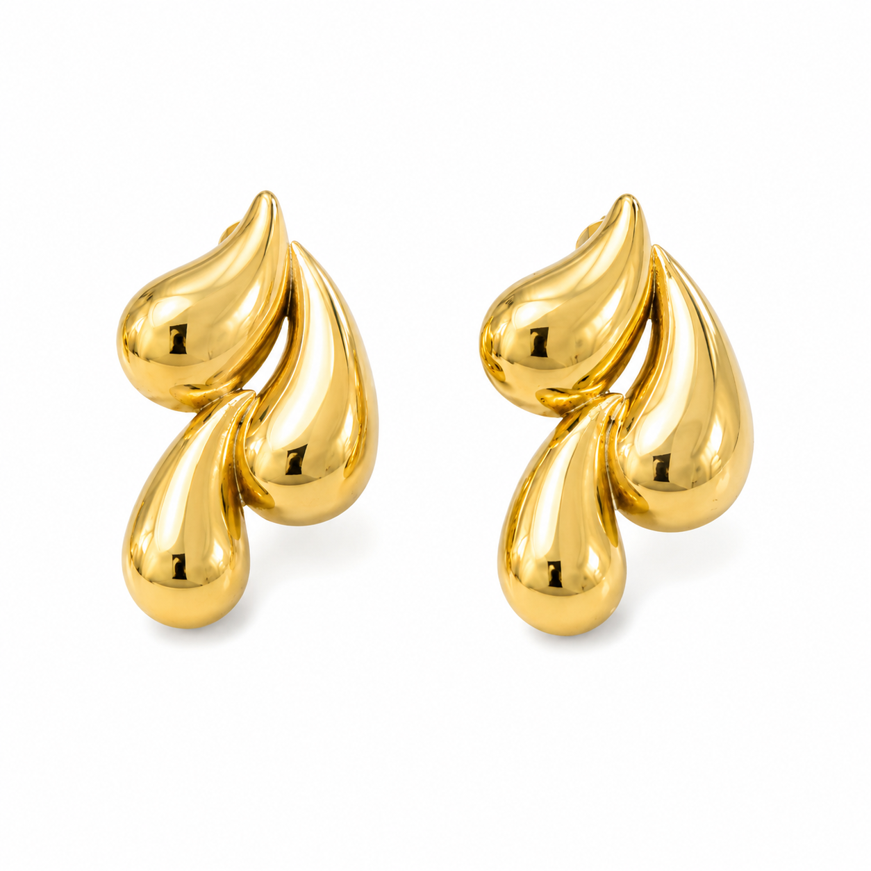 Aurora Triple Drop Stud Earrings