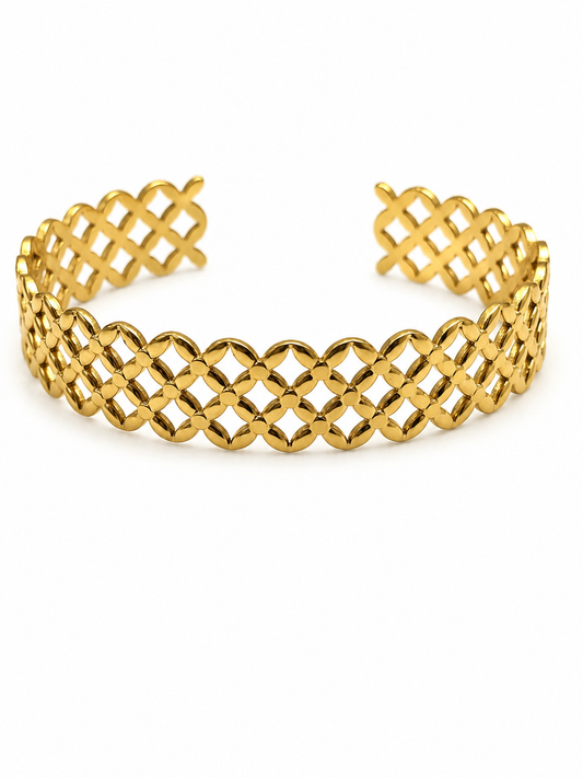 Celeste Lattice Adjustable Cuff Bangle