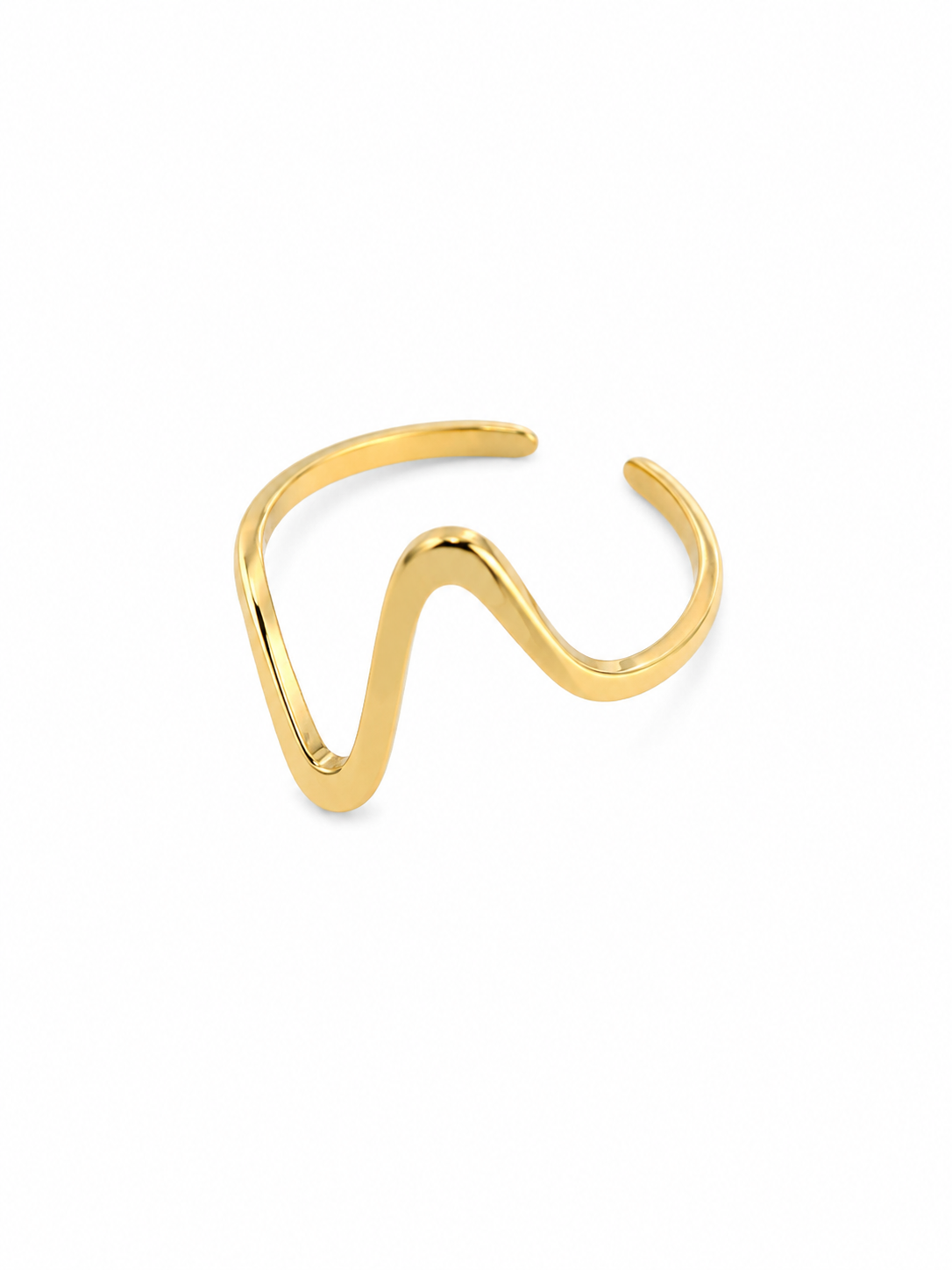Minimalist Wave Adjustable Ring