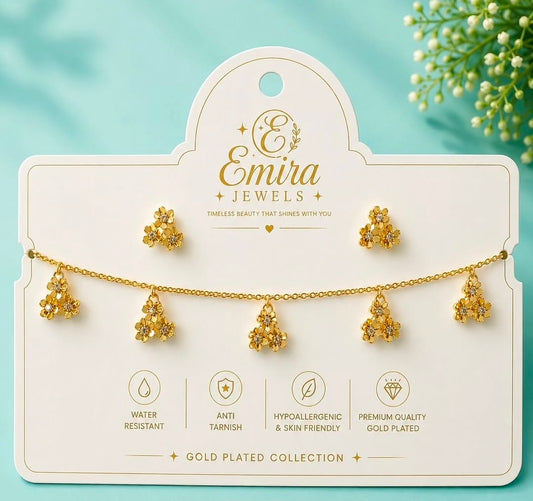 Flower Charms Necklace Set
