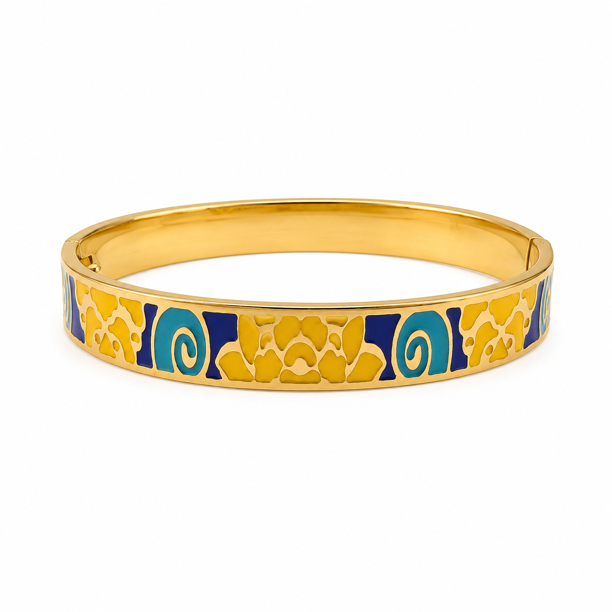 Azure Mosaic Enamel Bangle